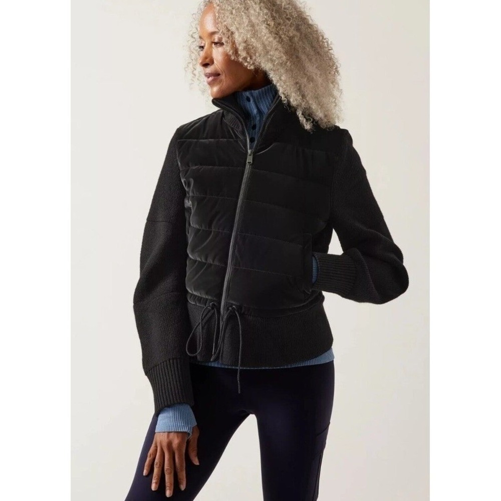 Athleta Hanover Hybrid Jacket BLACK Women's XXS Retail $259